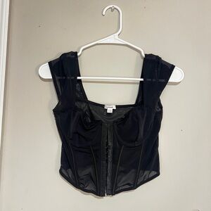 Garage Elegant Black Lace Top